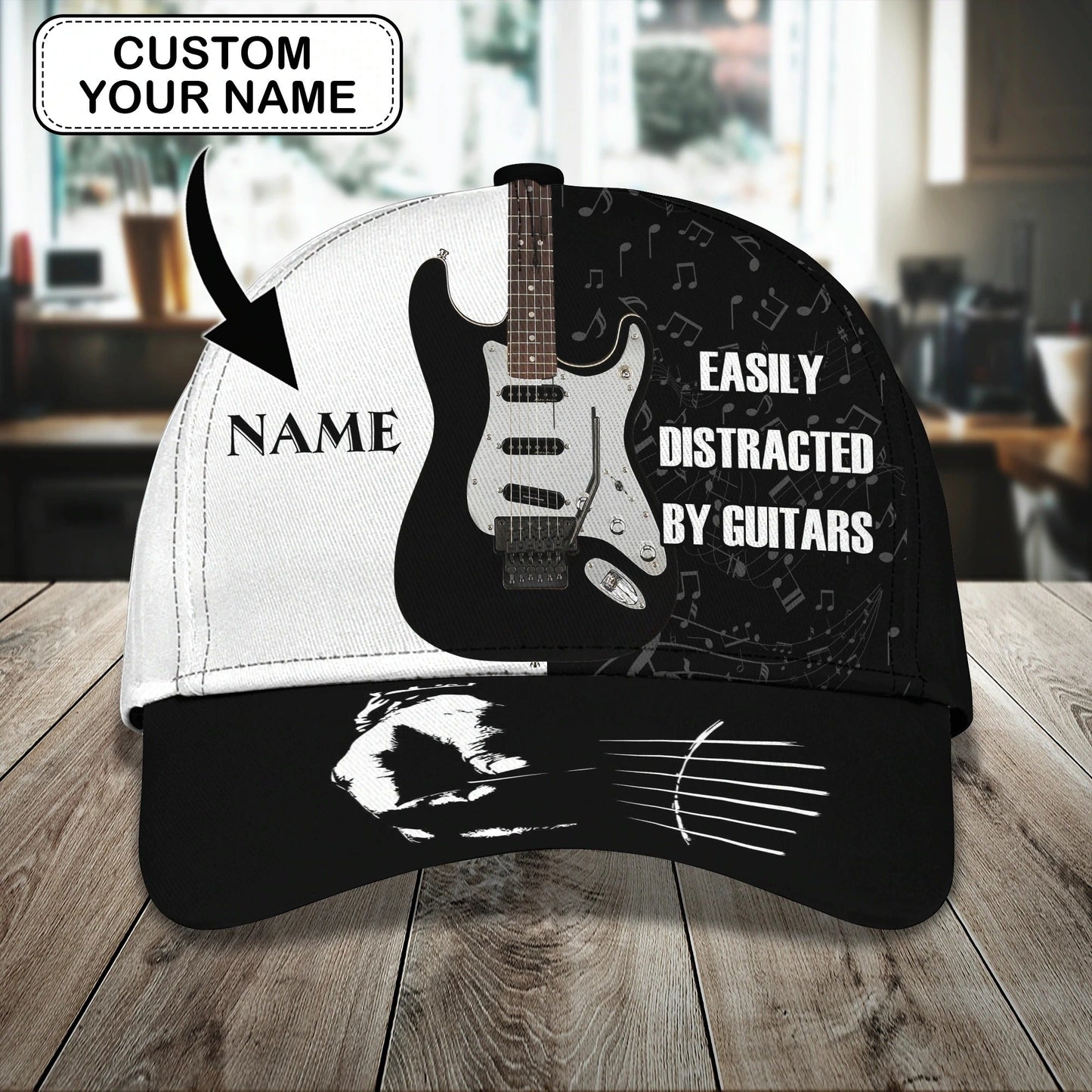 Electric Guitar Baseball Cap To My Boyfriend, Guitar 3D All Over Print Cap Hat From Guitarist Friend CO0439
