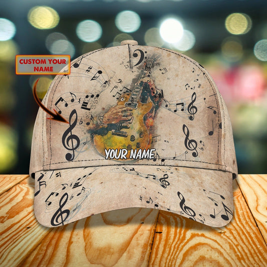 Custom Name Baseball Guitar Cap For Men And Woman, Musican 3D Cap, Guitarist Cap Hat For Summer CO0437