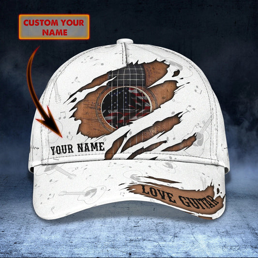 Custom With Name Baseball Full Print Guitar Cap For Men And Woman, Birthday Gift For Guitar Lovers, Guitar Cap Hat CO0420