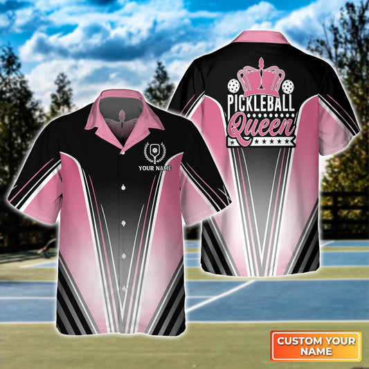 Pickleball Queen Personalized Name 3D Hawaiian Shirt Gift For Pickleball Player HO3746