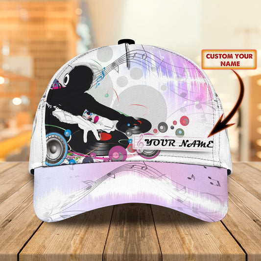 Customized With Name 3D Music Cap Hat, Dj Baseball Cap Hat, Women Dj Cap Hat CO0542