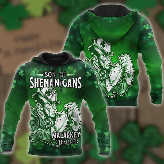 Son Of Shenanigans 3D All Over Printed Shirt, Malarkey Chapter Shamrock St. Patrick Day Shirt PO0270