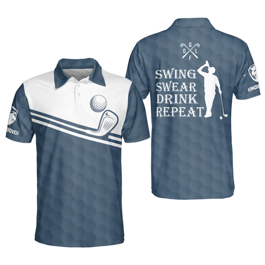Swing Swear Drink Repeat Golf Polo Shirt GM0327