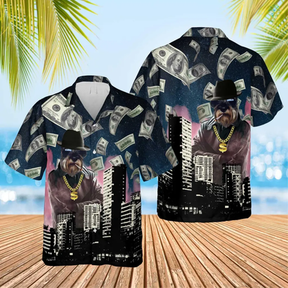 Mafia Dog Hawaiian Custom Image Funny Dog Summer Shirt Beach, Hawaiian Shirt for Men Women, Gift for Dog Lover HO4314