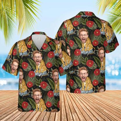 Upload Image Funny Summer Shirt Beach Hawaiian, Tiger Man Pattern Shirt, Idea Shirt in Summer HO4296