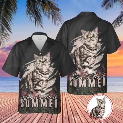 The Love Of My Life Hawaiian Funny Custom Image Cat Summer Shirt Beach Hawaiian Casual Button Down Short Sleeve Hawaiian Shirt HO4324