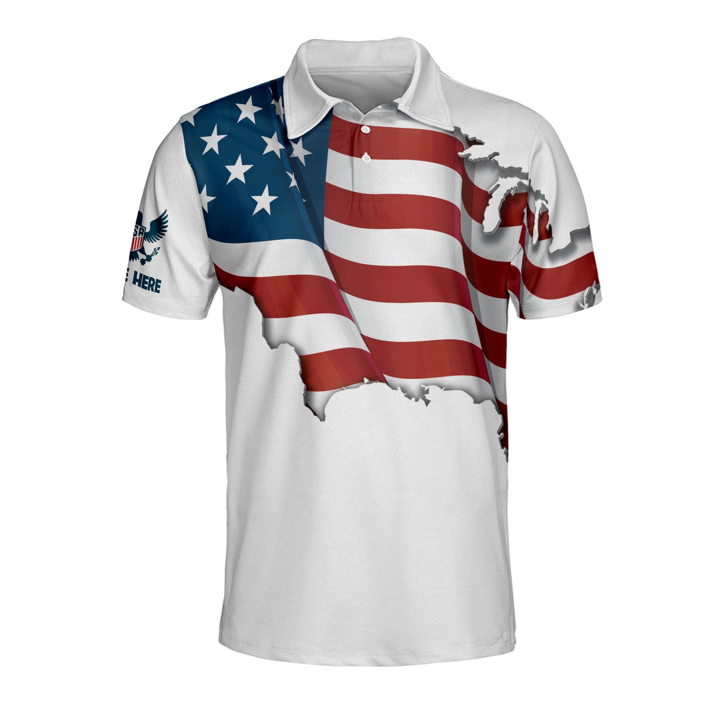 America Love It Or Leave It Eagle US Flag Polo Shirt EG0021