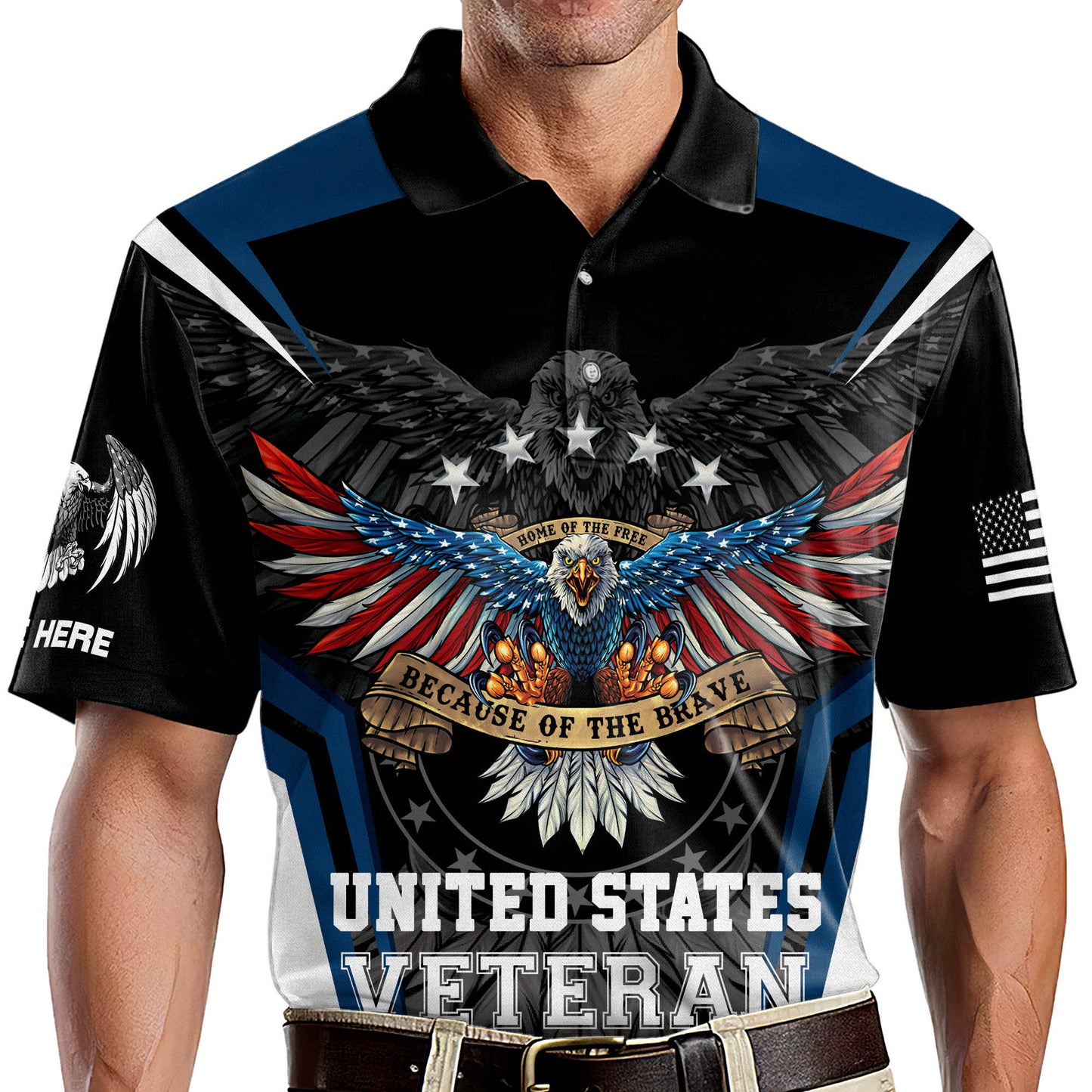 United States Veteran Because Of The Brave Polo Shirt EG0029