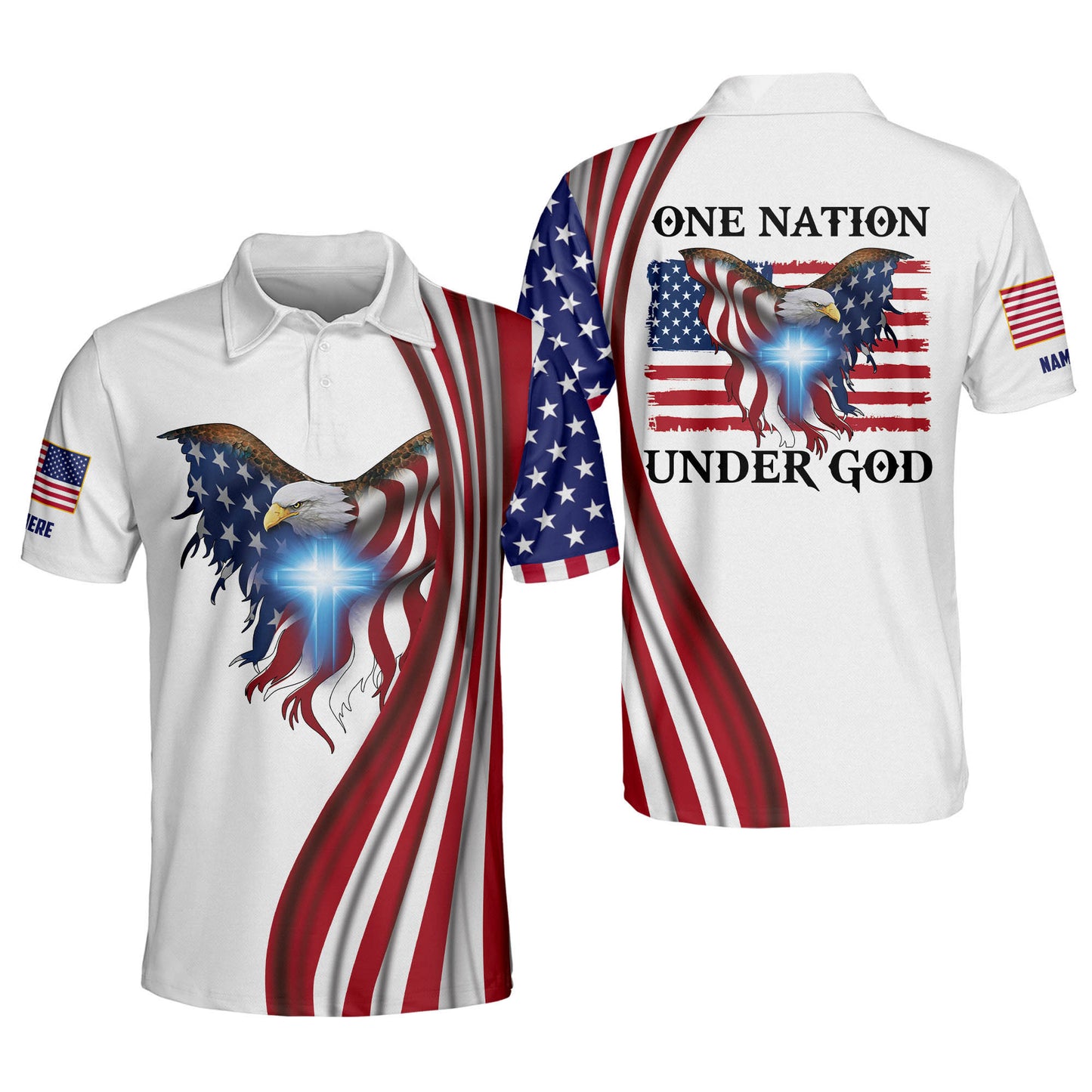 One Nation Under God Eagle Polo Shirt EG0001
