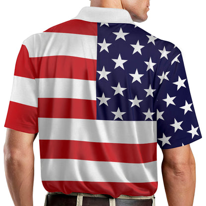 US Flag Colors Patriotic Polo Shirt EG0010