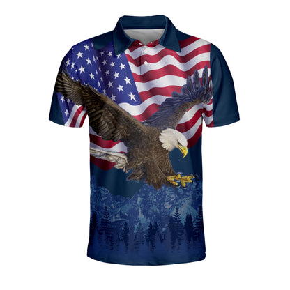 Patriotic American Design With Eagle Independence Polo Shirt EG0022