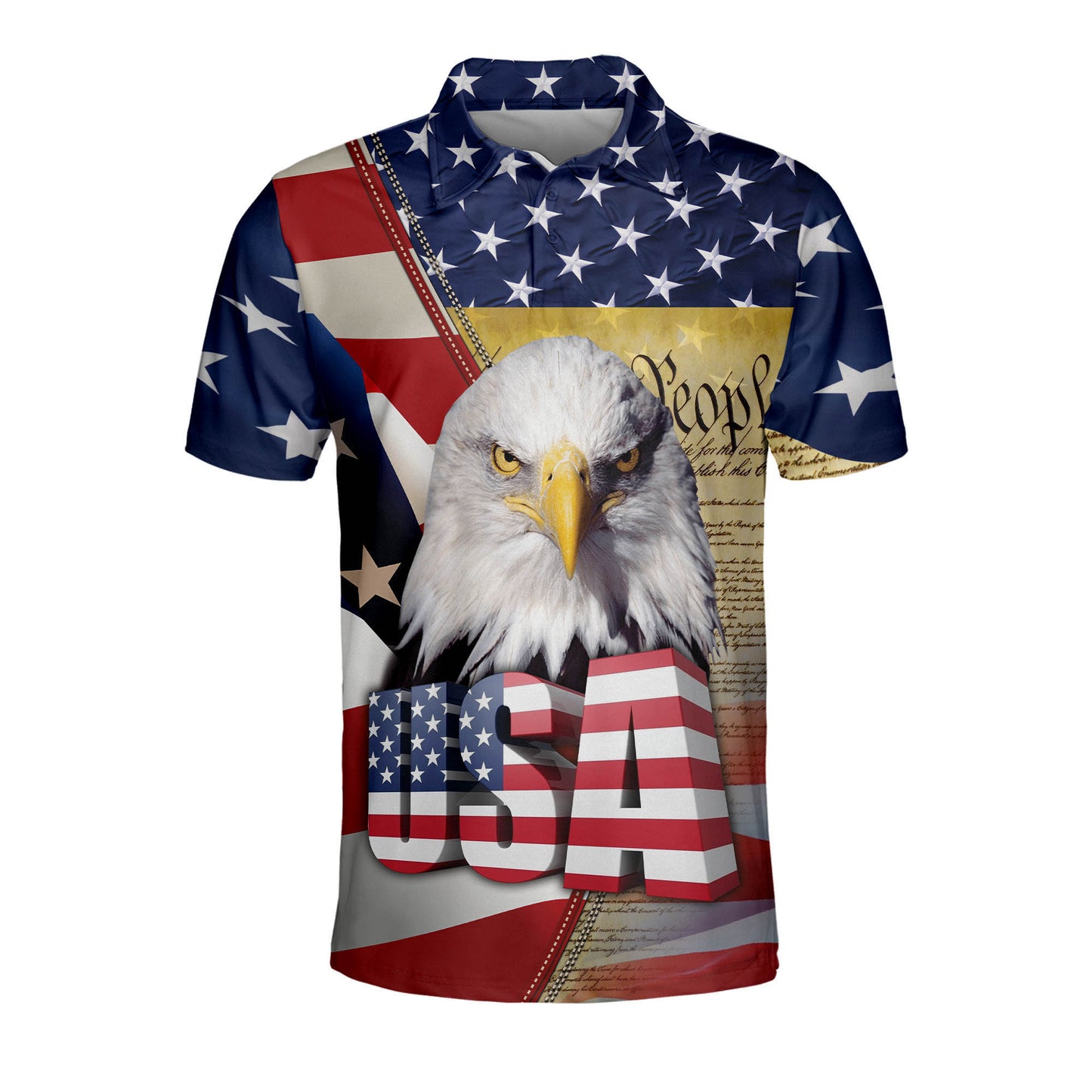 American Flag Patriotic Polo Shirt EG0007