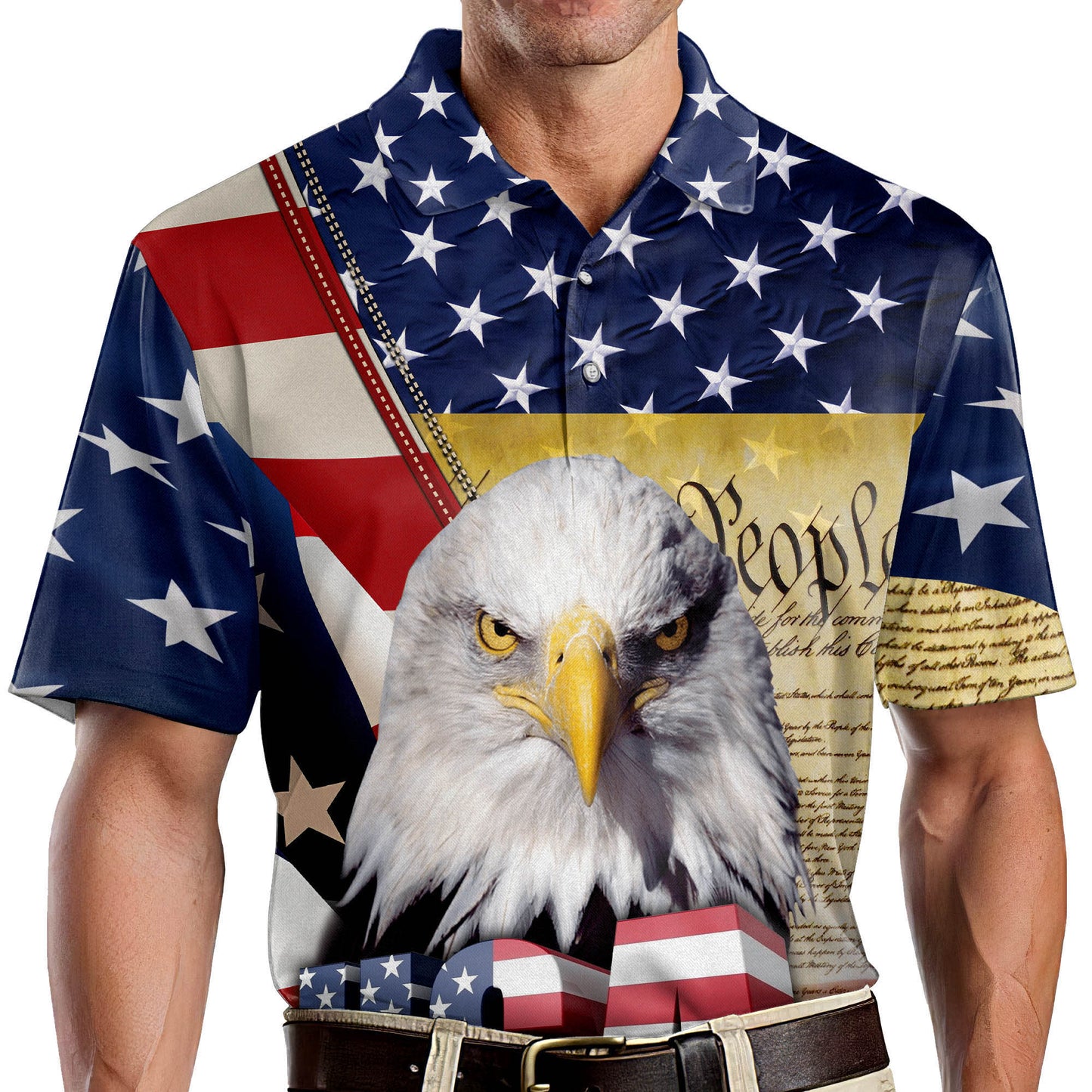 American Flag Patriotic Polo Shirt EG0007