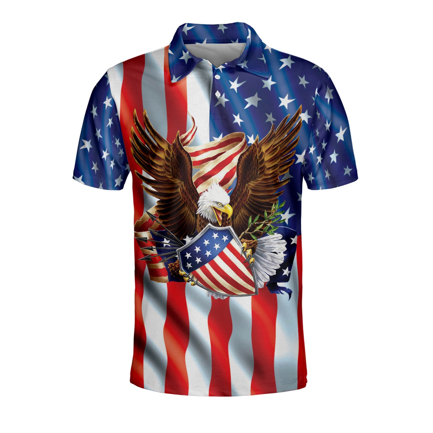 Flag American Eagle 4th Of July Patriotic Polo Shirt EG0015