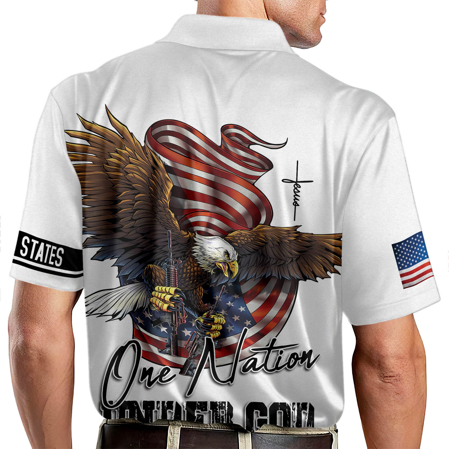One Nation Under God Eagle Polo Shirt EG0016