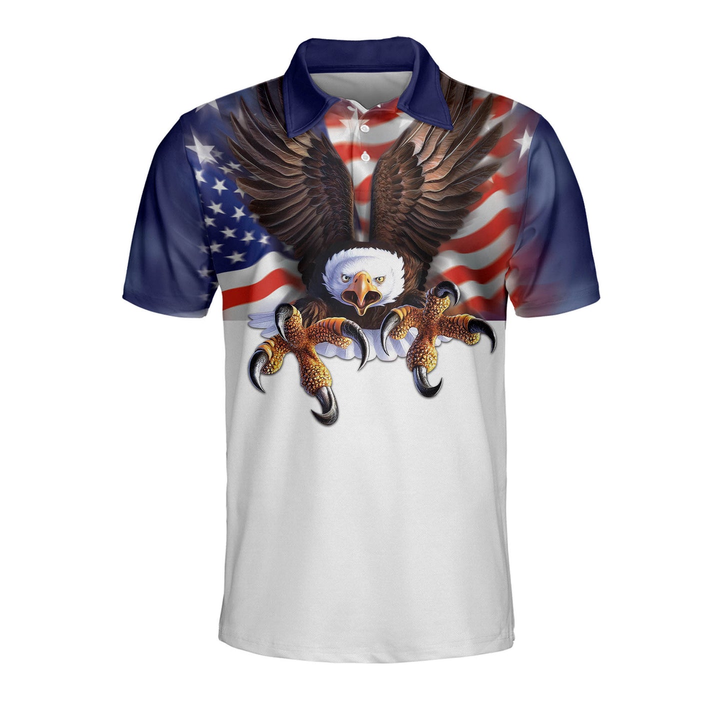 Proud To Be An American US Flag With Eagle Patriotic Polo Shirt EG0008