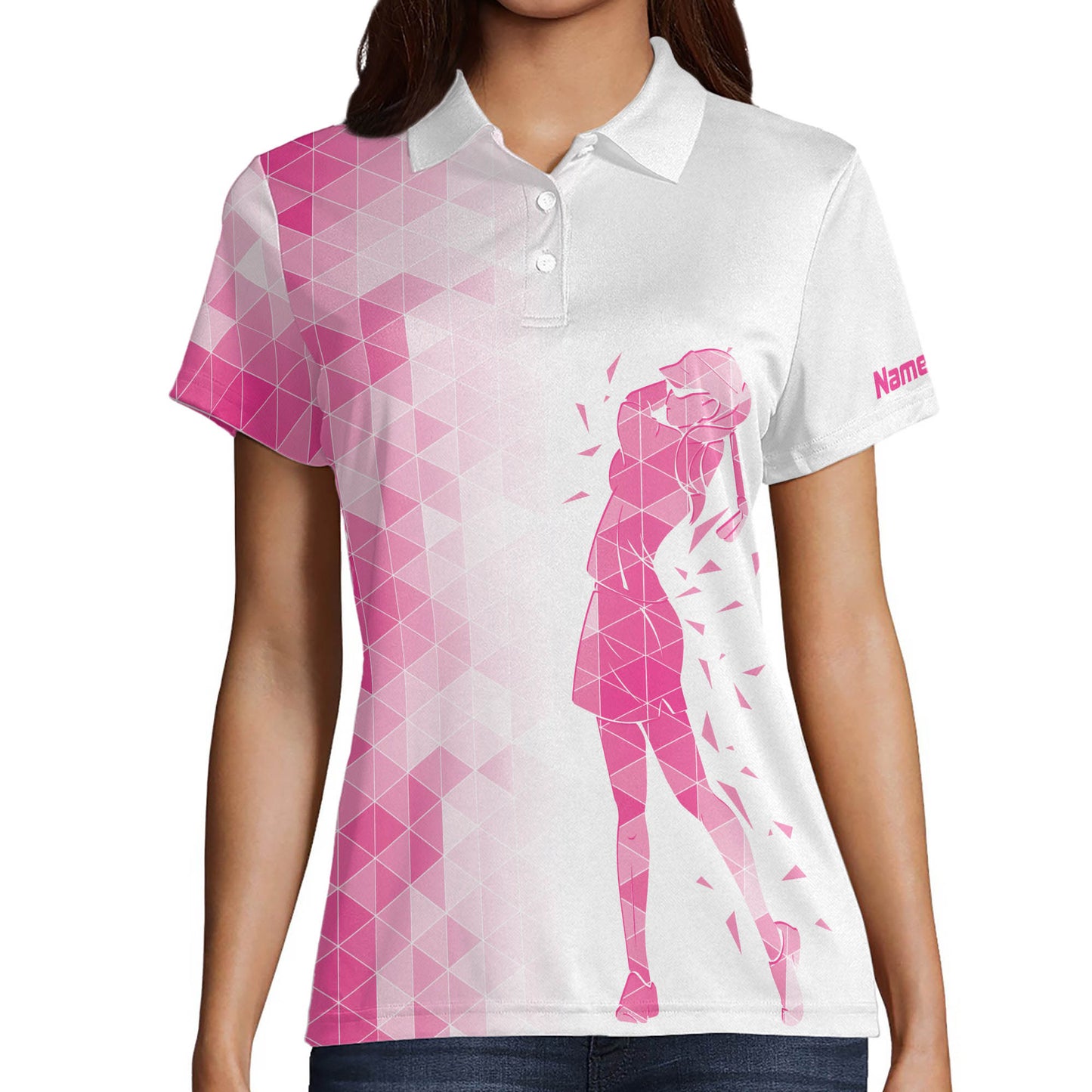 Pink Funny Womens Golf Polo Shirt GW0024