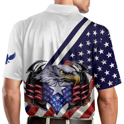 Eagle US Flag PatrioticPolo Shirt EG0004