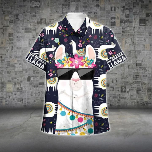 No Drama Llama Hawaii Shirt, Summer aloha shirt, Gift for summer HO0789