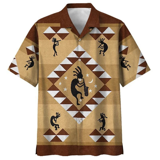 Native American People Playing Music Instrument Hawaiian Shirt HO2078