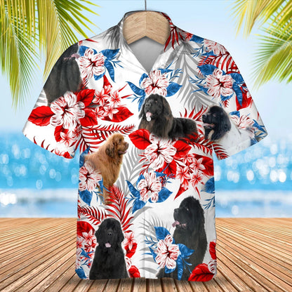 Newfoundland flower American flag Hawaiian Shirt, Summer aloha shirt, Men Hawaiian shirt, Gift for summer HO0805