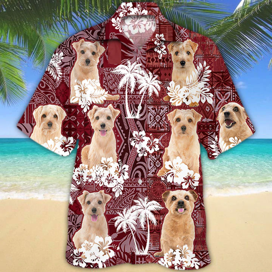 Norfolk Terrier Hawaiian Shirt, Gift for Dog Lover Shirts, Men's Hawaiian shirt, Summer Hawaiian Aloha Shirt HO1212