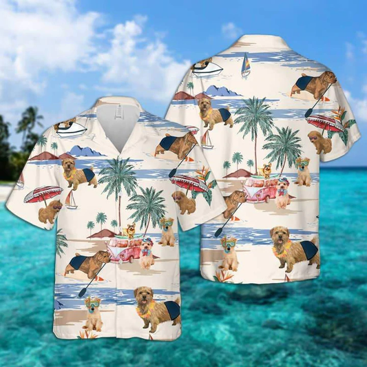 Norfolk Terrier Summer Beach Hawaiian Shirt, Hawaiian Shirts for Men women Short Sleeve Aloha Beach Shirt HO0898