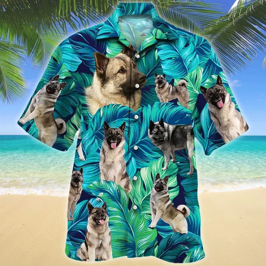 Norwegian Elkhound Dog Tropical Leave Hawaiian Shirt HO1771