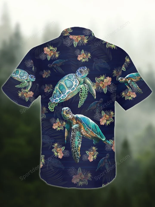 Ocean - Turtle Tropical Hawaiian Shirt, Summer gift, Hawaiian Shirts for Men, Aloha Beach Shirt HO1028