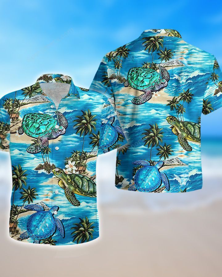 Ocean - Turtle Watercolor Hawaiian Shirt, Summer gift, Hawaiian Shirts for Men, Aloha Beach Shirt HO1014