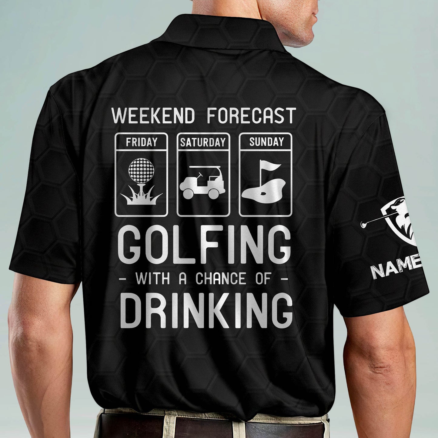 Weekend Forecast Golfing with A Chance of Drinking Golf Polo Shirt GM0262