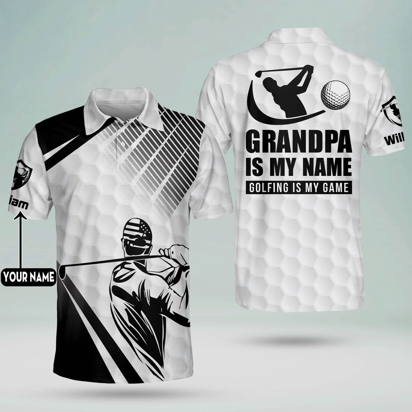 Grandpa is My Name Golfing is My Game Golf Polo Shirt GM0269