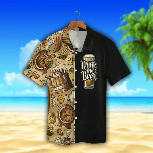 Old Beer Watercolor Hawaiian Shirt, Summer hawaii shirt for Men women HO1733