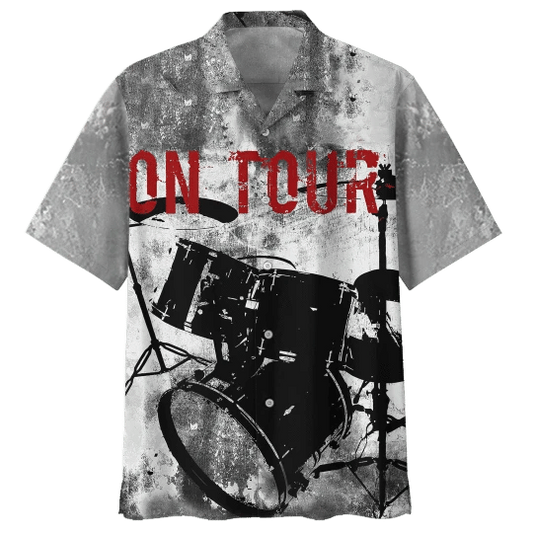 On Tour Drum Background Design Hawaiian Shirt HO2164