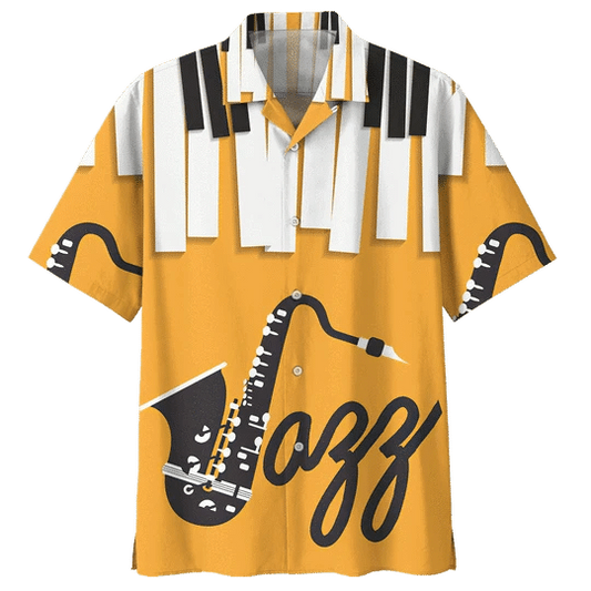 Orange Saxophone Background Design Hawaiian Shirt HO2083