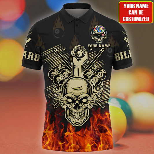 Lasfour 3D All Over Print Skull Billiard Personalized Shirt BIA0096