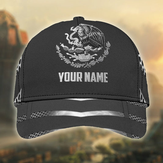 Custom Name Black Mexico Classic Cap Hat, Unisex Black Mexican Hat Cap CO0507