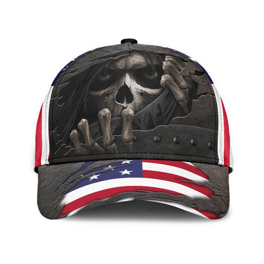 3D All Over Printed Skull Cap Hat With American Flag Pattern Baseball Skull Cap CO0659