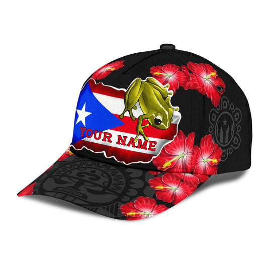 Puerto Rico Baseball Cap With Hibiscus Pattern, Puerto Rico Cap For Men And Women CO0586
