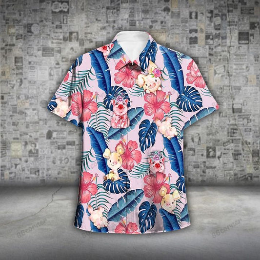 Pigs Hawaii Shirt, Summer aloha shirt, Gift for summer HO0772