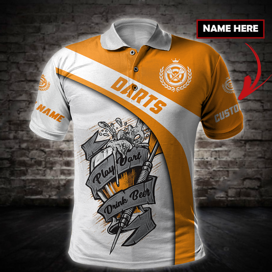 Personalized Dart Polo Shirt Unisex, Play Dart Drink Beer Shirt, Dart Shirt, Beer Shirt DMO0231