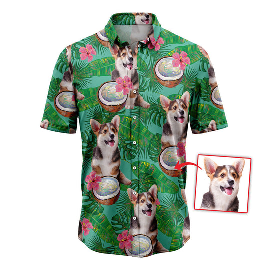 Custom Photo Dog Coconut Tropical Hawaiian Shirt, Shirt for Men Women, Gift for Dog Lover HO4353