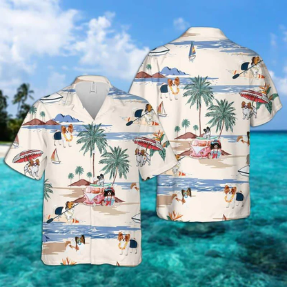Papiloon Summer Beach Hawaiian Shirt, Hawaiian Shirts for Men women Short Sleeve Aloha Beach Shirt HO0893