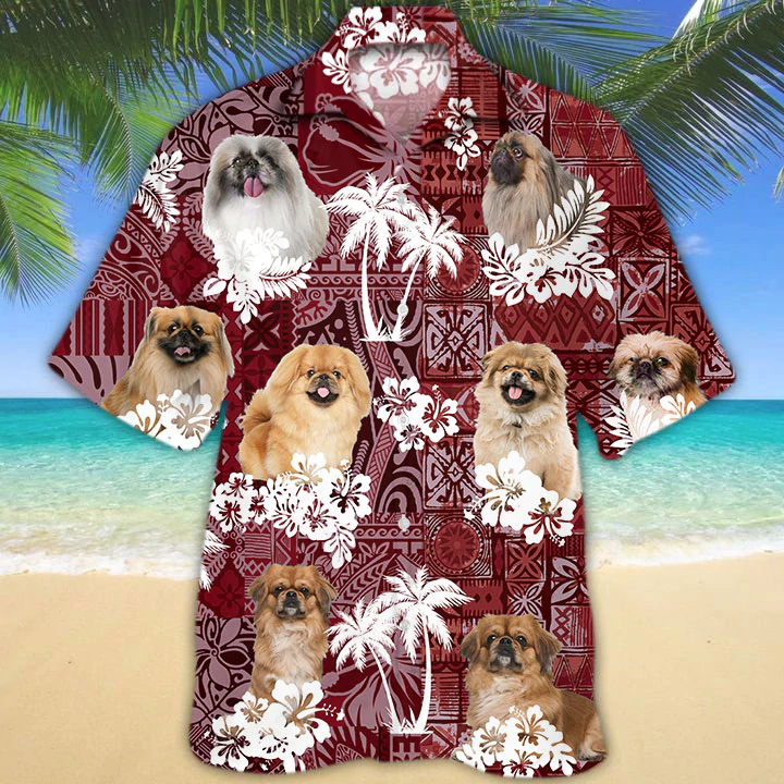 Pekingese Hawaiian Shirt, Gift for Dog Lover Shirts, Men's Hawaiian shirt, Summer Hawaiian Aloha Shirt HO1204