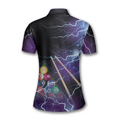 Lasfour Billiard Thunder Lightning for Women Personalized Name Shirt BIA0124