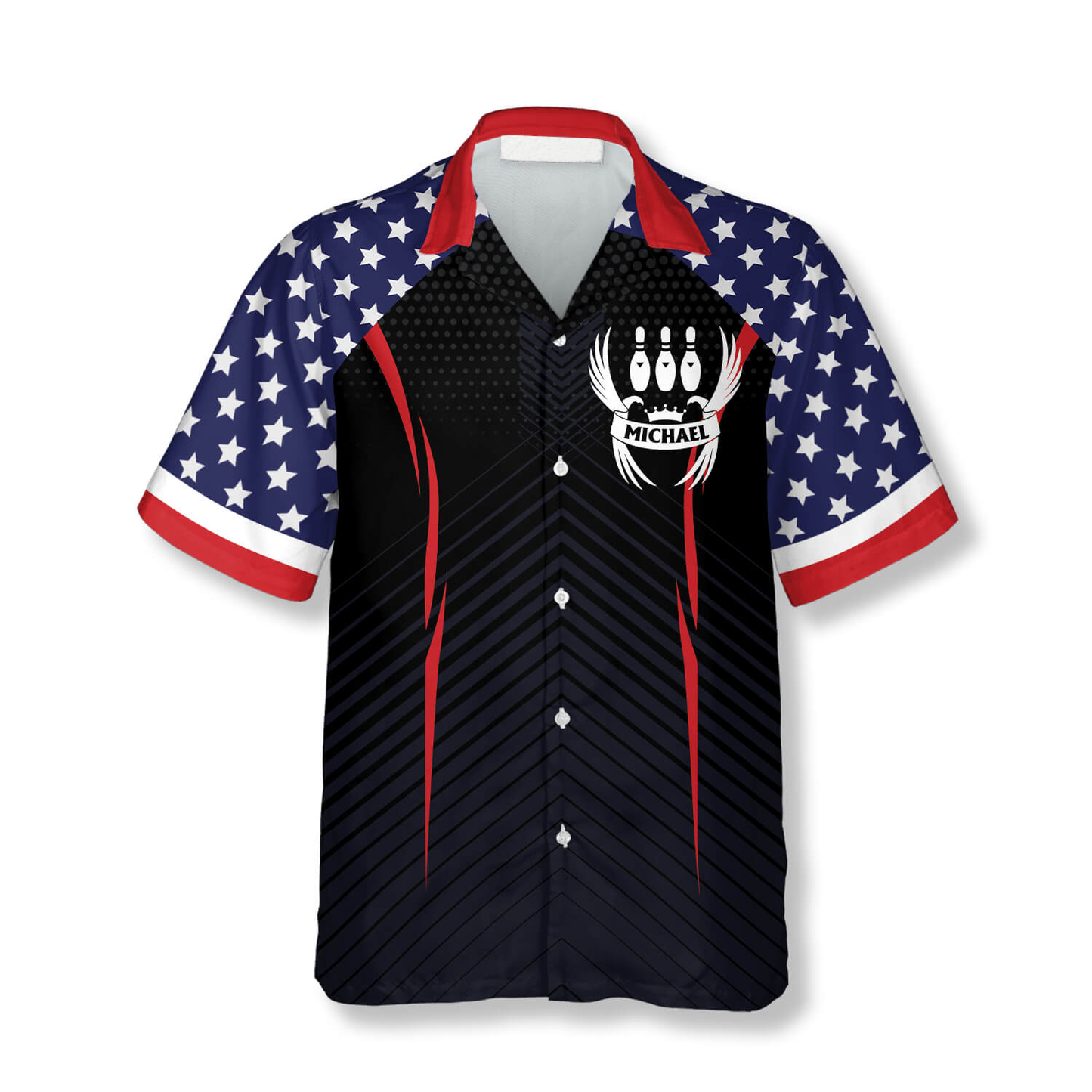 Patriotic American Flag Eagle Custom Bowling Hawaiian Shirt, Flag USA Bowling Hawaiian Shirt HO4069
