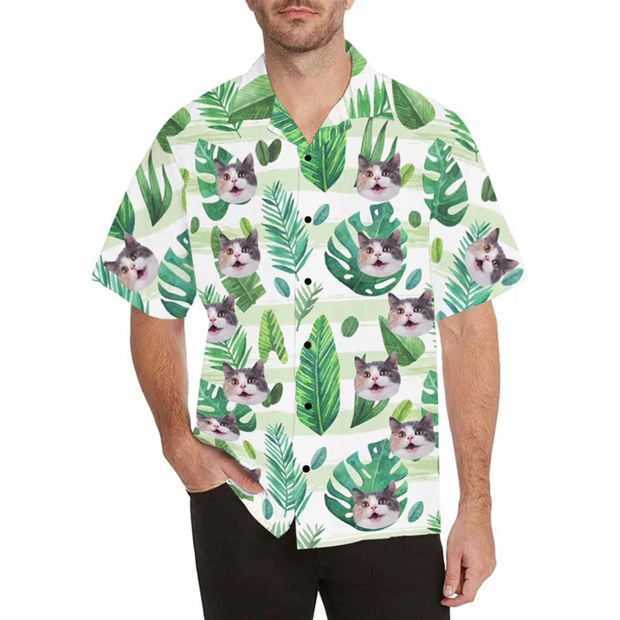 Personalized Cat Face Shirt Personalized Hawaiian Shirt for Men HO2702