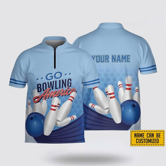 Custom Patriotic Bowling Jersey Men Women BO0128