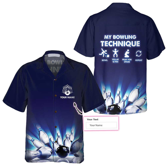 My Bowling Technique Custom Hawaiian Shirt, Personalized Bowling Shirt For Men & Women HO4038