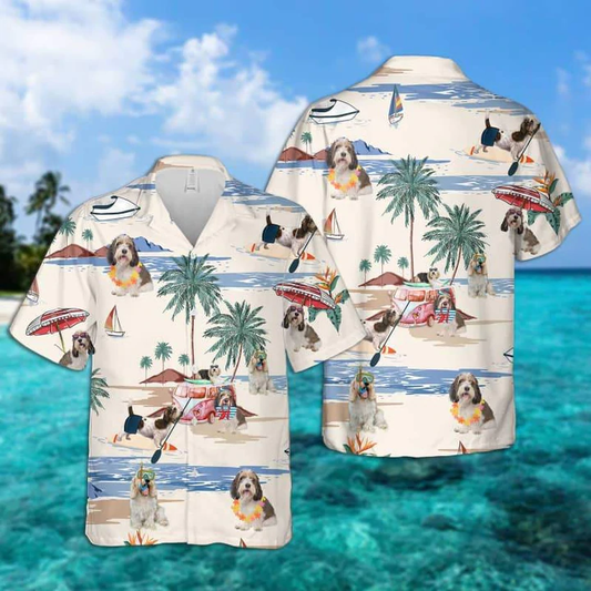 Petit Basset Griffon Vendeen Summer Beach Hawaiian Shirt, Hawaiian Shirts for Men women Short Sleeve Aloha Beach Shirt HO0890